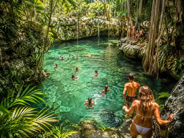 Cenote rodeado de selva en Tulum